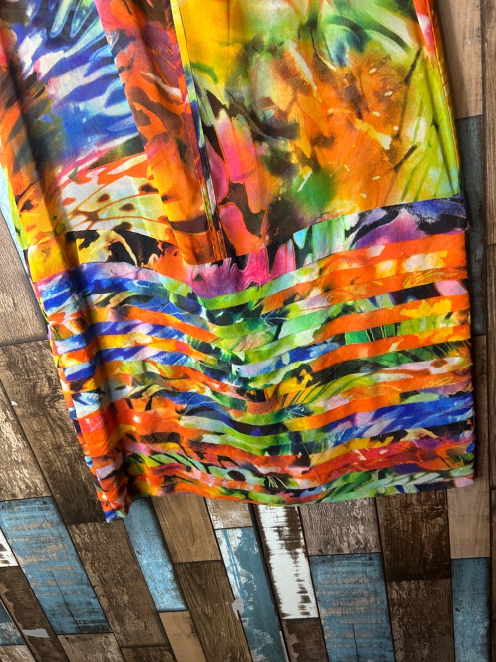 S.L. Fashions Vibrant Multicolor Tie-Dye Sleeveless dress - Picture 11 of 16
